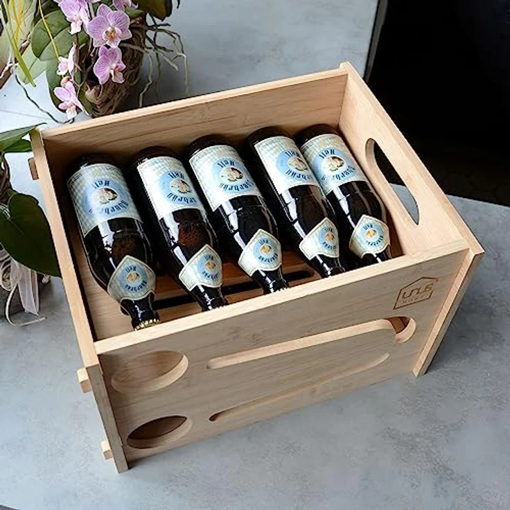 UNUS Home Bierkasten Flaschenrutsche aus Holz, Flaschenhalter für Kühlschrank, ca. 39x31x25 cm – Bild 5