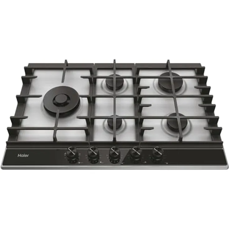 Haier HAHG7WL5XH NL Gaskochfeld, autark, 75 cm, mit Preci Flame und Sicherheitsgashahn