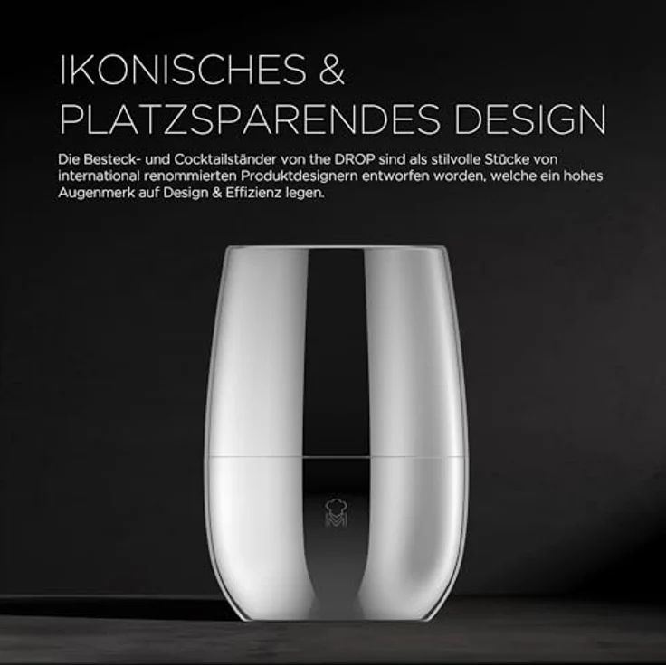 MasterPRO The Drop, 6-teiliges Cocktail-Set aus Edelstahl, mit Sieb, Flaschenöffner, langem Löffel, Cocktail-Shaker, Jigger und Zerkleinerer, stilvoll und professionell – Bild 2