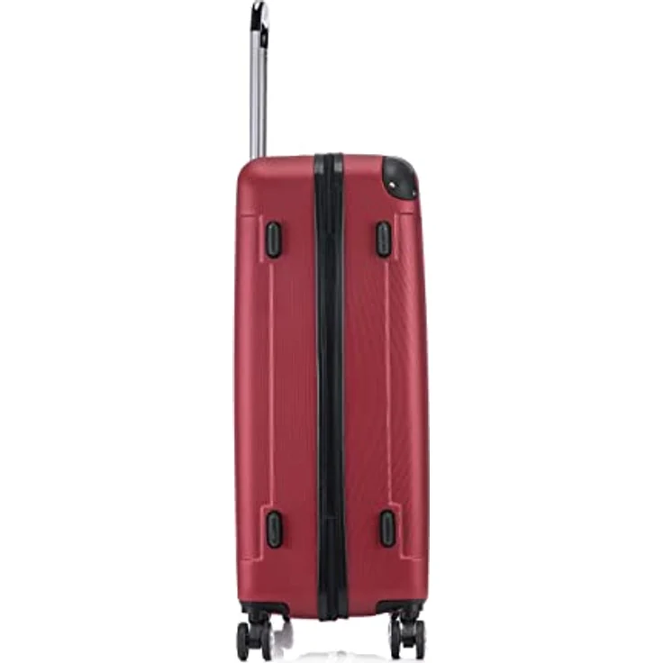 Flexot Flex-2045 Koffer (XL, Rubin Rot) Zwillingsrollen Reisekoffer Trolley Hartschale – Bild 4