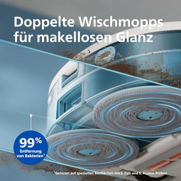 Philips HomeRun 5000 Series, Saug- & Wischroboter mit 10.000 Pa Saugleistung, beige – Bild 2
