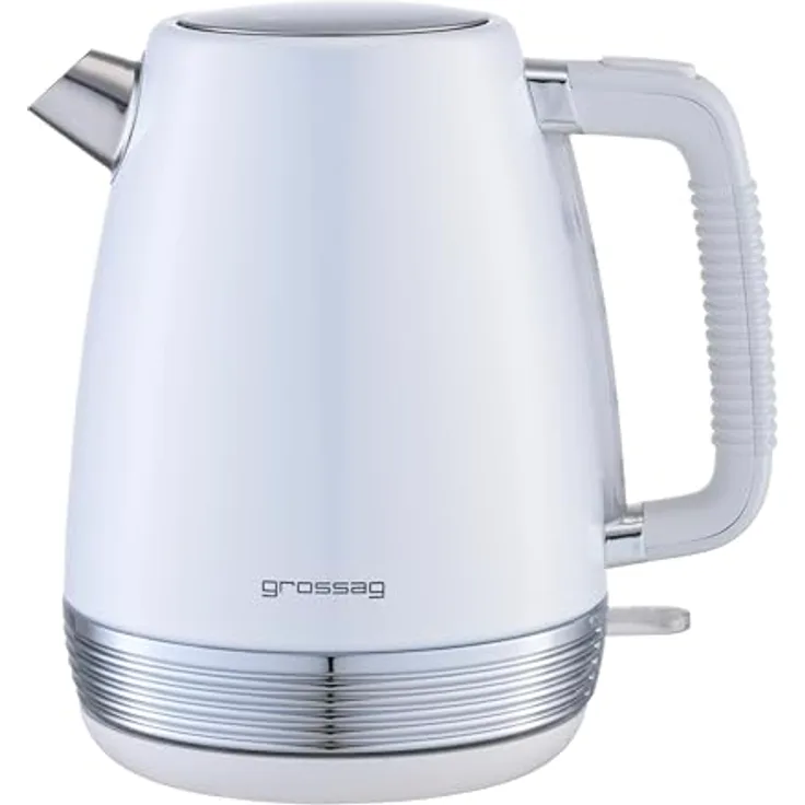 grossag Wasserkocher WK 28.00, Weiß, abnehmbarer 1,7 Liter Edelstahl-Topf