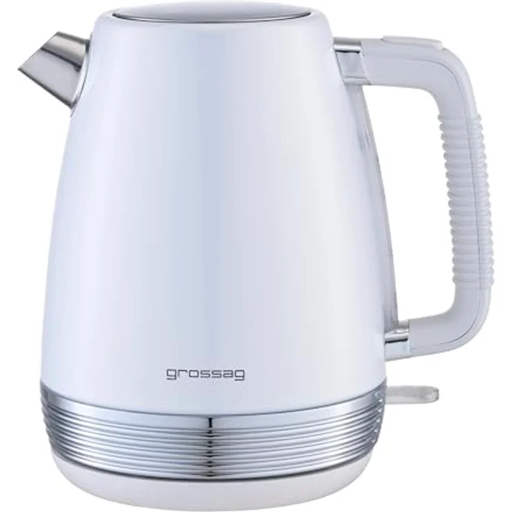 grossag Wasserkocher WK 28.00, Weiß, abnehmbarer 1,7 Liter Edelstahl-Topf – Bild 1