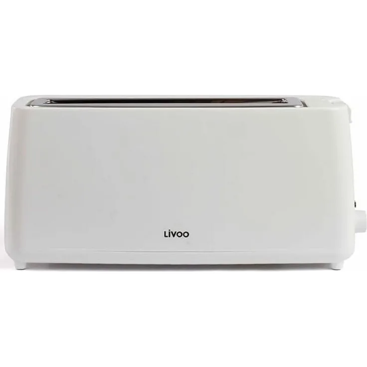 Livoo DOD168C 1-Scheiben-Toaster, 900 W, weiß, mit breitem Brotschlitz und 7 Röststufen