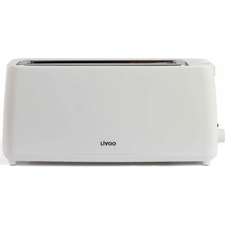 Livoo DOD168C 1-Scheiben-Toaster, 900 W, weiß, mit breitem Brotschlitz und 7 Röststufen