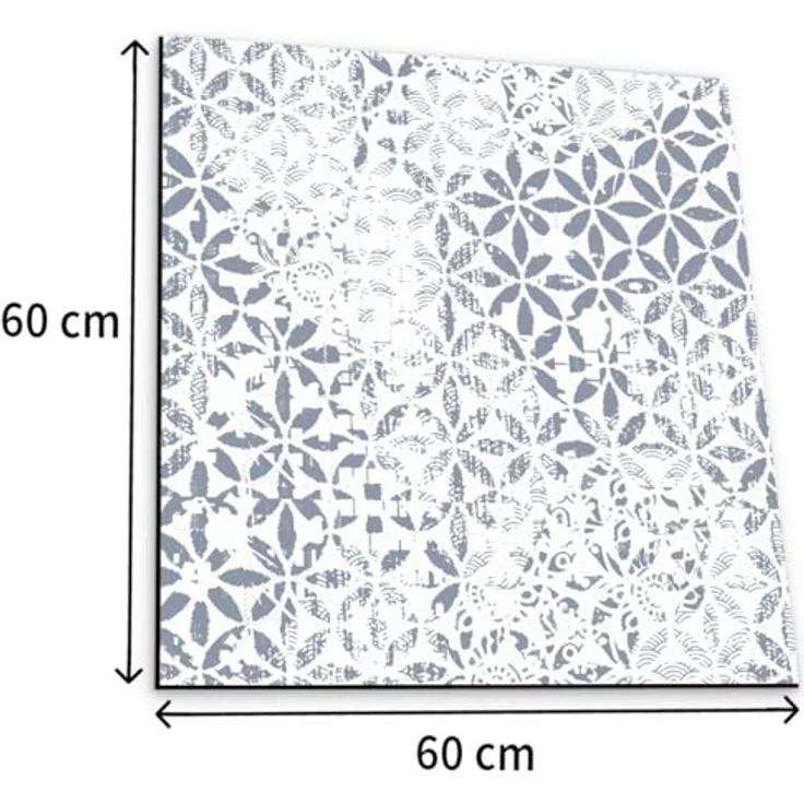 matches21 HOME & HOBBY Tabletop rutschfeste Waschmaschinenauflagen 2er Set, blau grau, 60 cm, zuschneidbare Textil Finish Gummi-Matte als Waschmaschinen-Abdeckung – Bild 2