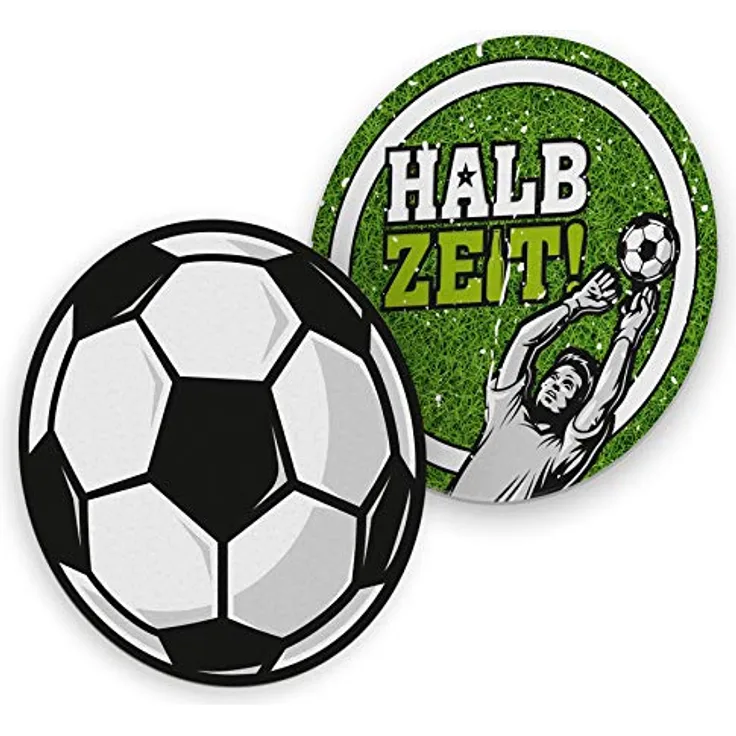 itenga 40x Bierdeckel Untersetzer Fußball Tischdeko runde Bierdeckel aus Pappe