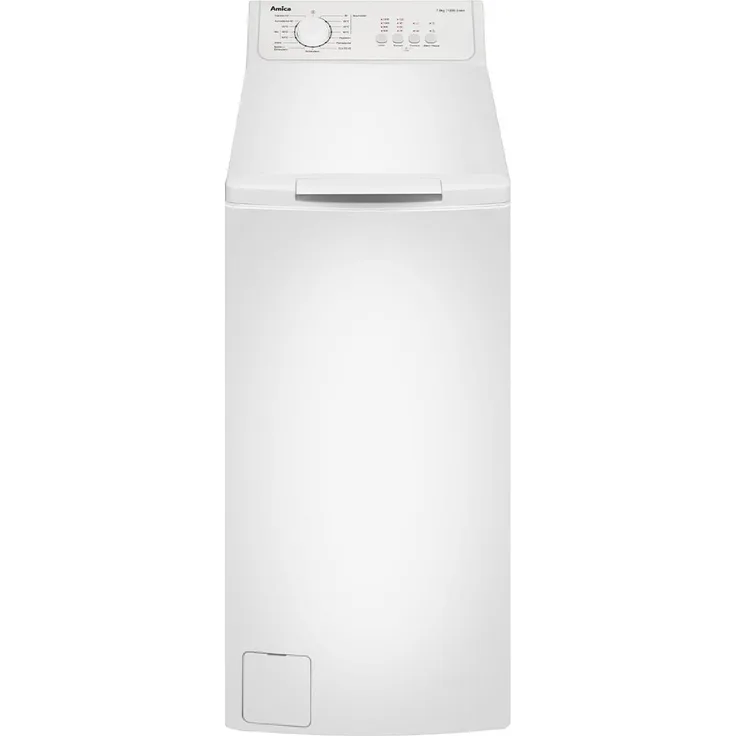 Amica WT 472 720 Toplader Waschmaschine, 7 kg Fassungsvermögen, 15 Programme, Energieeffizienzklasse A, Weiß