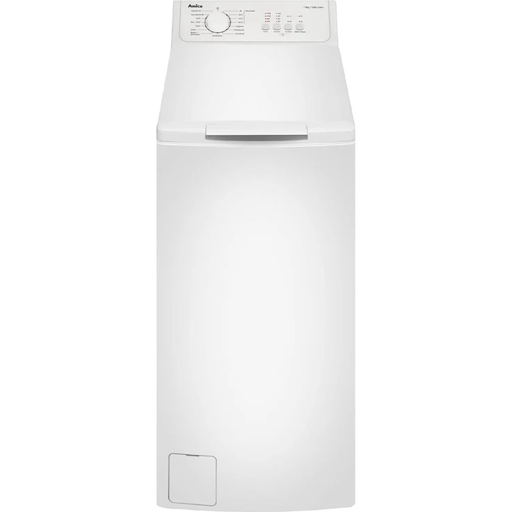 Amica WT 472 720 Toplader Waschmaschine, 7 kg Fassungsvermögen, 15 Programme, Energieeffizienzklasse A, Weiß