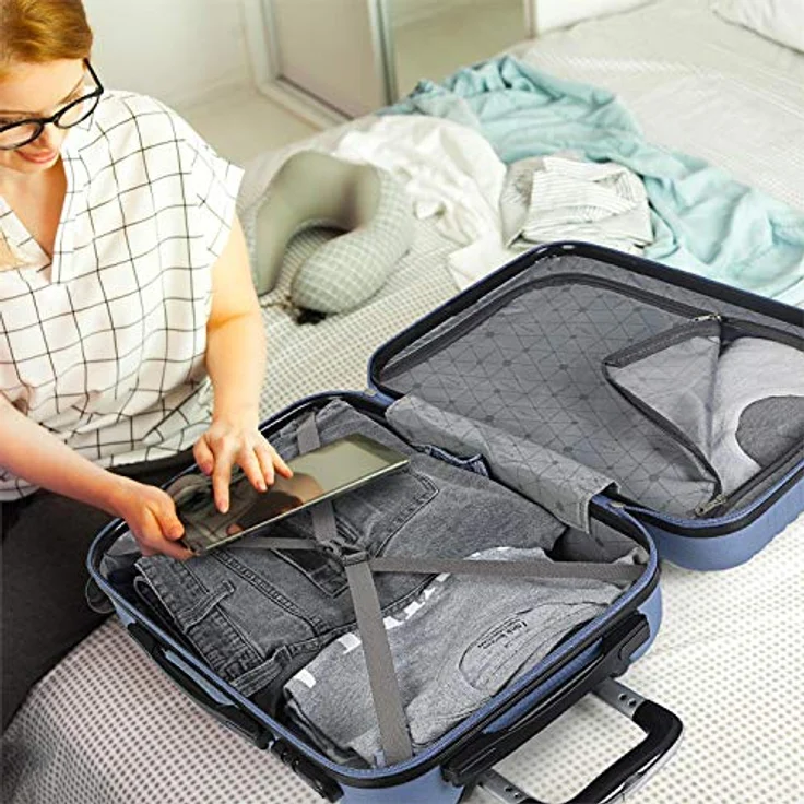 ITACA - Koffer Klein Handgepäck - Handgepäck Koffer 4 Rollen - Koffer Handgepäck 55x40x20 Leicht und Robust - Reisekoffer Klein aus Hochwertigen Materialien T71550, Saphirblau – Bild 4