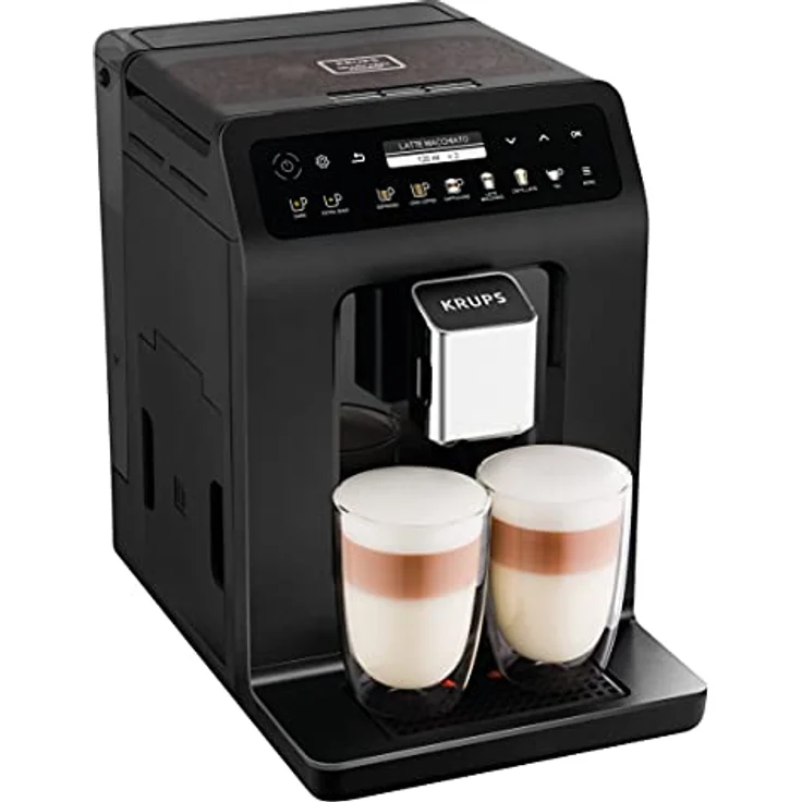 Krups EA8948 Evidence Plus Kaffevollautomat, Neues XL OLED-Farbdisplay, Barista Quattro Force Technologie, 16 Kaffee-Variationen, 3 Tee-Variationen, One-Touch-Cappuccino Funktion schwarz-metallic, mit Milchsystem und integriertem Mahlwerk – Bild 5
