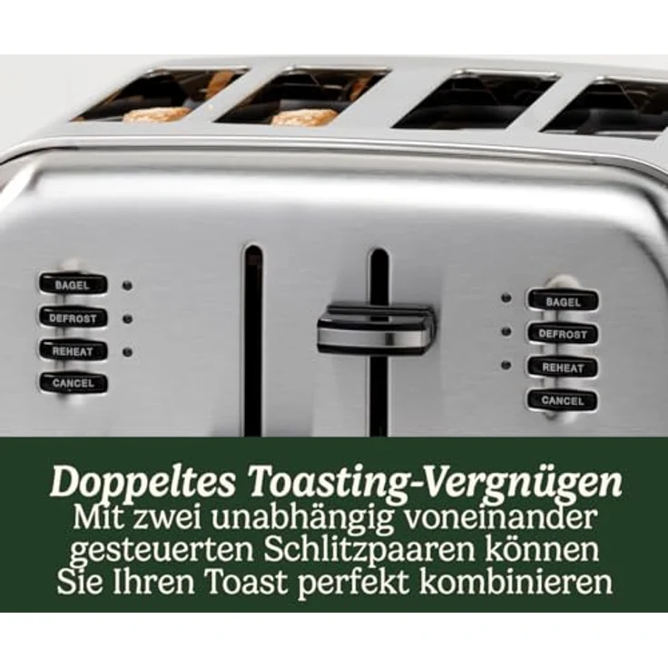 Cuisinart 4-Schlitz Toaster, 1800W, 6 Bräunungsstufen, breite Toastschlitze, Retro Design, Edelstahl – Bild 5