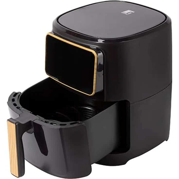 Bergner CHARCOAL Heißluftfritteuse 1800W, PFAS-frei, 6.9L, 8 Kochprogramme, Keramikbeschichtung, Temperatur 80-200°C, Timer bis 30 min, ölfreies Braten, anthrazit – Bild 3