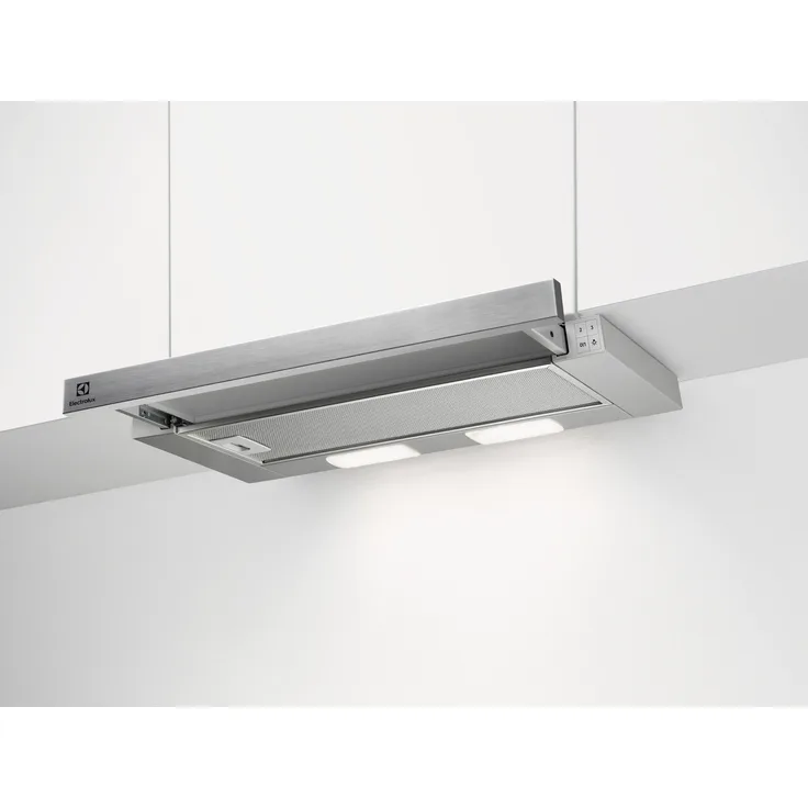 Electrolux LFP226S Flachschirmhaube, 60 cm, grau, mit LED-Beleuchtung und 3 Stufen Leistung