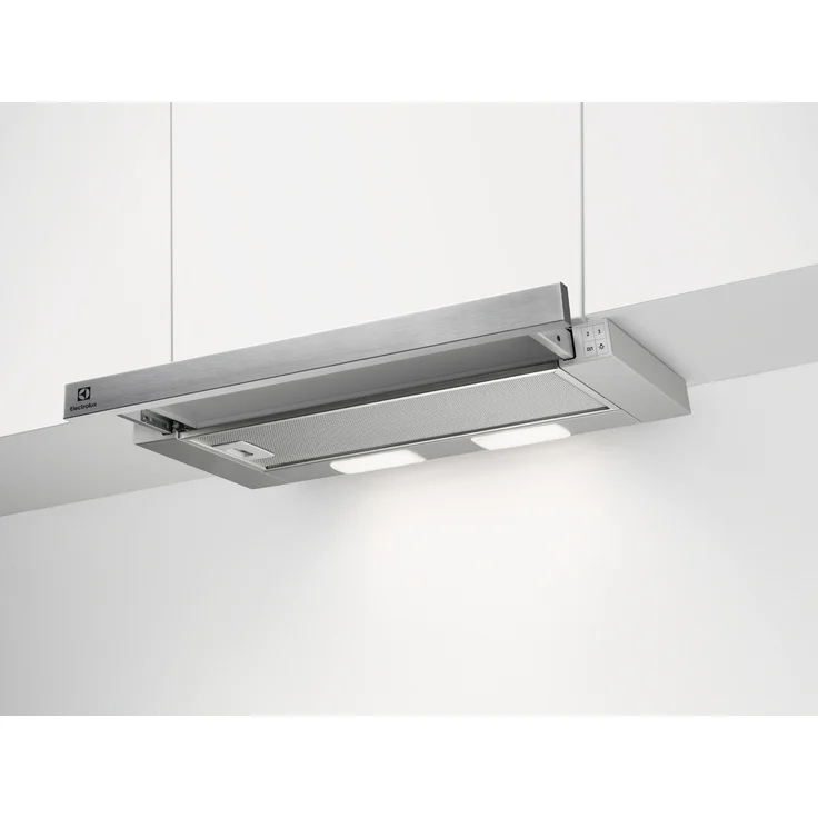Electrolux LFP226S Flachschirmhaube, 60 cm, grau, mit LED-Beleuchtung und 3 Stufen Leistung