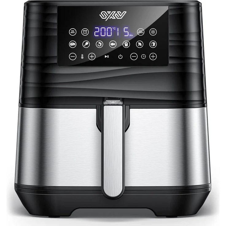 Innsky Heißluftfritteuse 5,5L XXL, 1700W mit Digitalem LED-Touchscreen, 7 Programmen, Vorheizen & Warmhalten & Auftauen Ohne Öl, inkl. Rezeptbuch - Schwarz - Preisvergleich