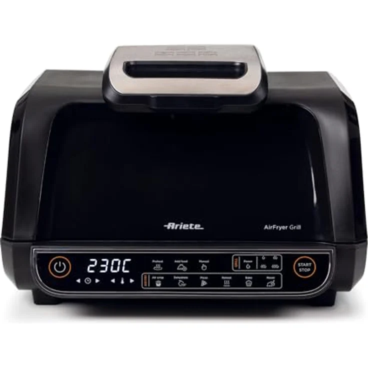 Ariete 4635 Air Fryer Grill, Luftfritteuse und Grill, 1700 W, 8 l, Schwarz, 8 Kochfunktionen – Bild 1