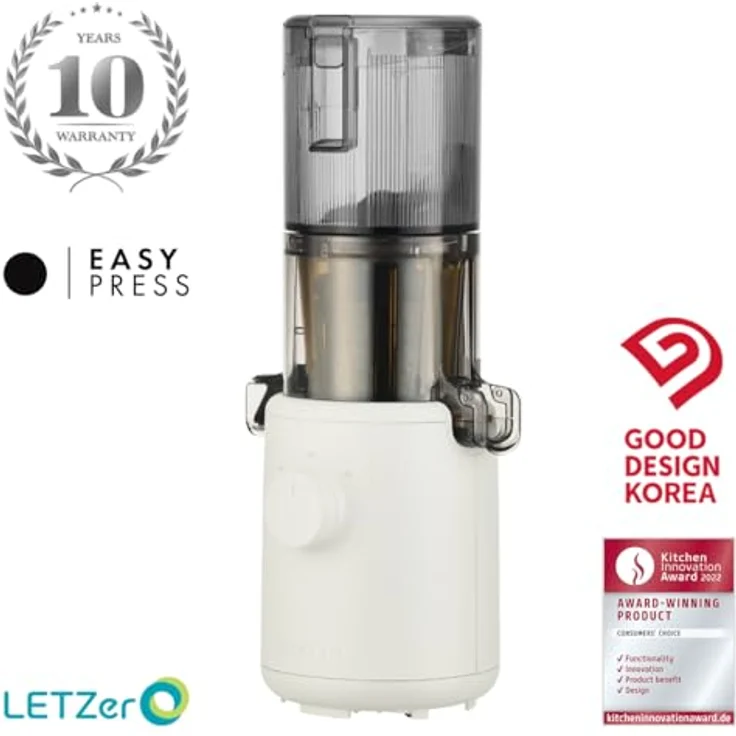Hurom Slow Juicer H310A, Entsafter mit kompaktem Design und Eiscreme-Funktion, Farbe: Mushroom/Créme – Bild 2