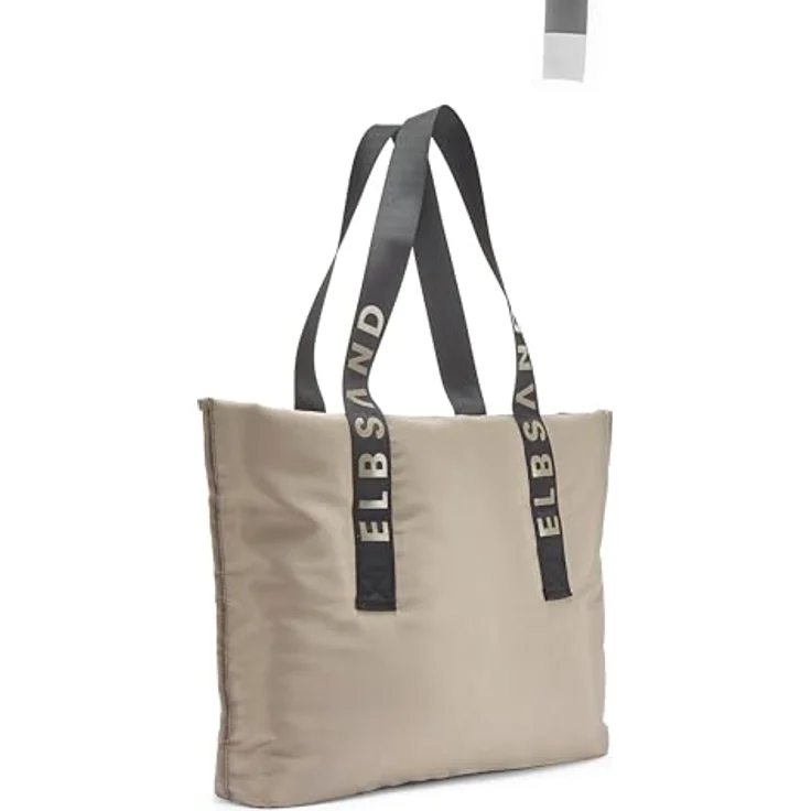 Elbsand Shopper Schultertasche, große Handtasche, Tragetasche, vegan mit Reißverschluss und Innentasche – Bild 2