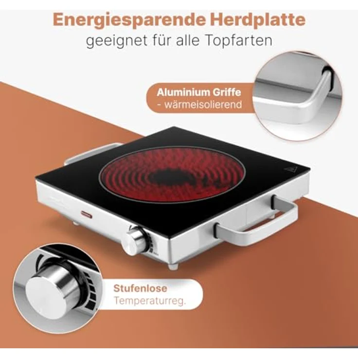 ProfiCook PC-EKP 1210, Kochplatte, Farbe Edelstahl – Bild 2