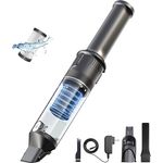 KLAMER Handstaubsauger, 140W Akku Handstaubsauger, Leistungsstark mit 16.000 PA und 36 min Laufzeit, Kabelloser Handstaubsauger inkl. Ladestation für Büro, Haus & Auto, beutellos