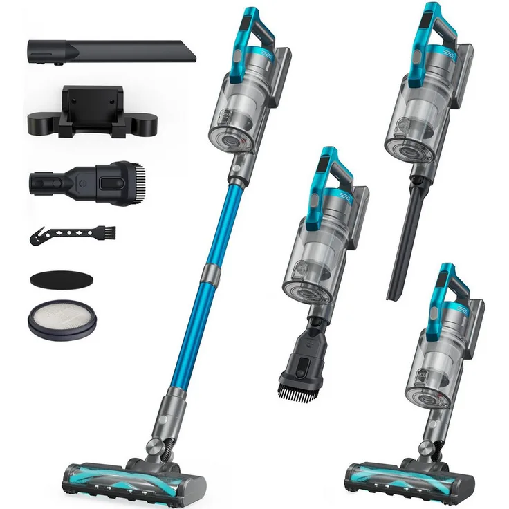 ZOOMCAT CP12, Kabelloser Hand- und Stielstaubsauger mit 650W Saugkraft, bis zu 70 Minuten Laufzeit, beutellos, flexible Nutzung