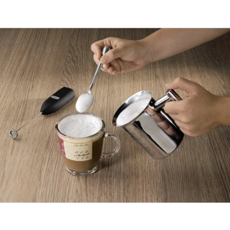 Xavax Milchkännchen 400ml (Milchschaumkännchen aus Edelstahl, Milchkanne zum Aufschäumen geeignet für Kaffeevollautomaten oder zum Kochen am Herd) Silber – Bild 2