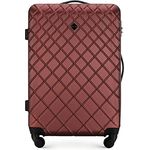 WITTCHEN Reisekoffer Rollkoffer Trolley Mittlerer Koffer Handgepäck Hartschale aus ABS mit 4 Spiner Rollen Zahlenschloss Teleskopgriff Classic line Größe L Burgund