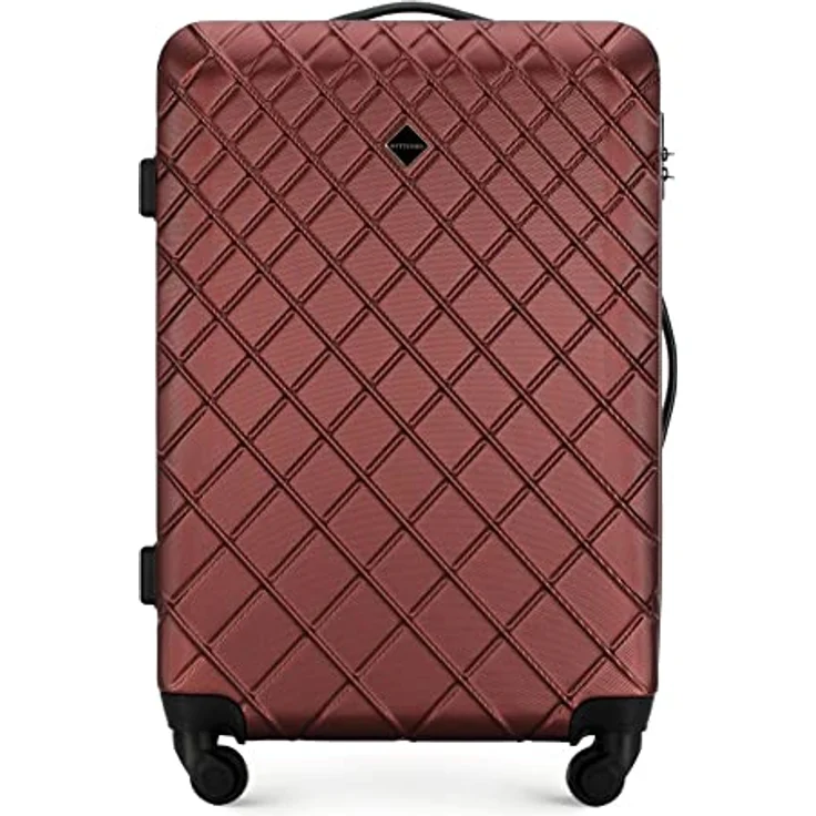 WITTCHEN Reisekoffer Rollkoffer Trolley Mittlerer Koffer Handgepäck Hartschale aus ABS mit 4 Spiner Rollen Zahlenschloss Teleskopgriff Classic line Größe L Burgund – Bild 1