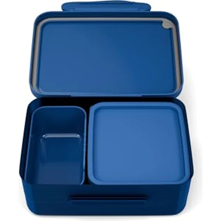 Ergobag Lunchbox Stainless Steel 3 in 1, Auslaufsichere Lunchbox mit 2 herausnehmbaren Einsätzen, Blau – Bild 3