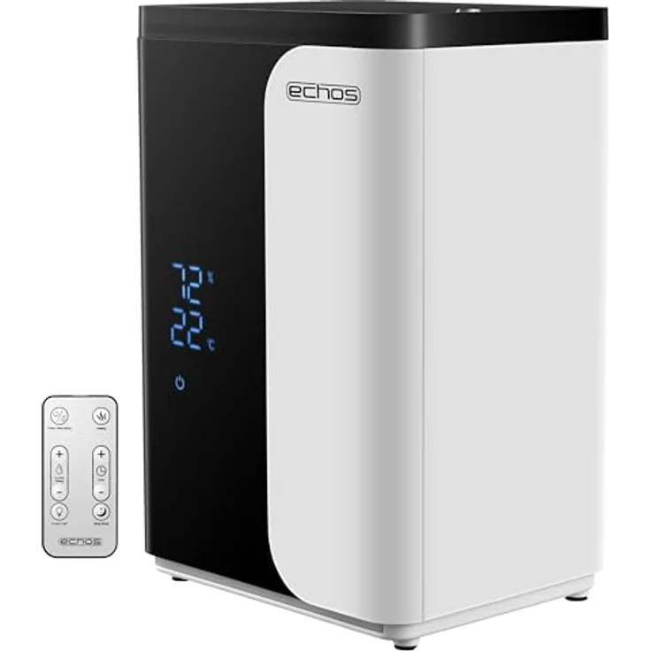 Echos Ultraschall Luftbefeuchter 5 Liter mit WIFI Smart Life App, HEPA Filter, LED-Touch-Display, Warm oder Kaltfunktion – Bild 1