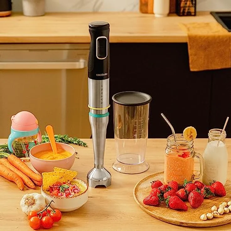 Cecotec Stabmixer Katana 12 Jar B, 1200 W mit Edelstahl-Gehäuse, schwarz, 0.8 l Mixbehälter – Bild 6