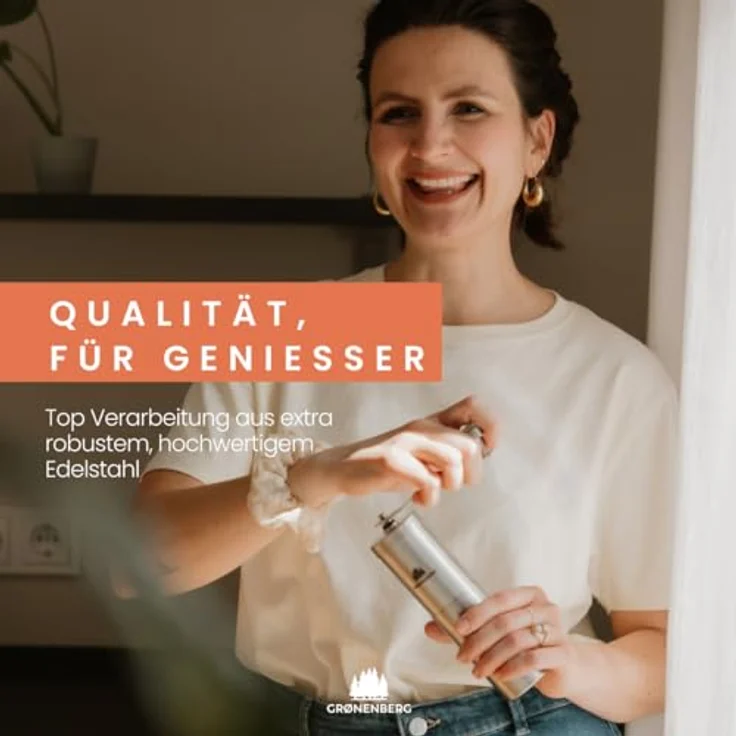 Groenenberg Spar Set 3 | Bio Filter Kaffeebohnen 250g + Thermo French Press + Edelstahl Kaffeemühle, säurearm, zartbitterschokoladiger Geschmack – Bild 4