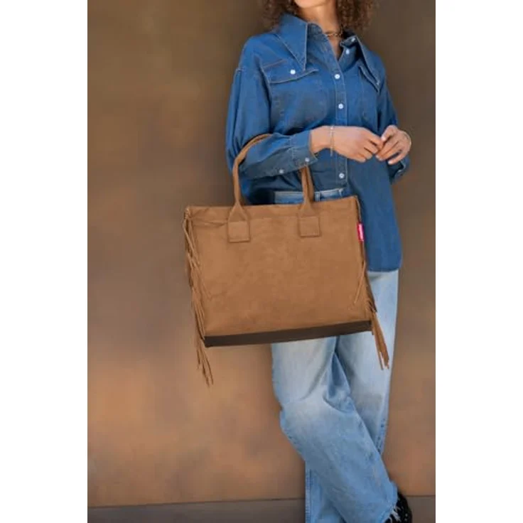 reisenthel Daily Shopper, Einkaufs- und Tragetasche aus 100% Polyester, 42 cm, braun – Bild 7