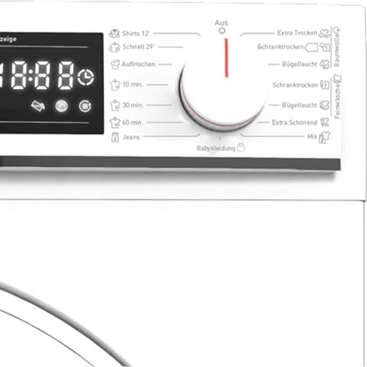 Sharp KD-NCA7S7PW91-DE Kondenstrockner, 7kg, LED-Display/Trommelbeleuchtung, 15 Trockenprogramme inkl. 12-Minuten-Schnelltrockenprogramm, Startzeitvorwahl - Edelstahltrommel, B, weiß – Bild 4