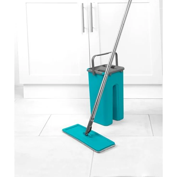 Beldray LA067234EU Duplex Wischmopp und Eimer Set | Integrierter Auswringer & Schmutzentferner | Türkis, Grau, 129 cm – Bild 7