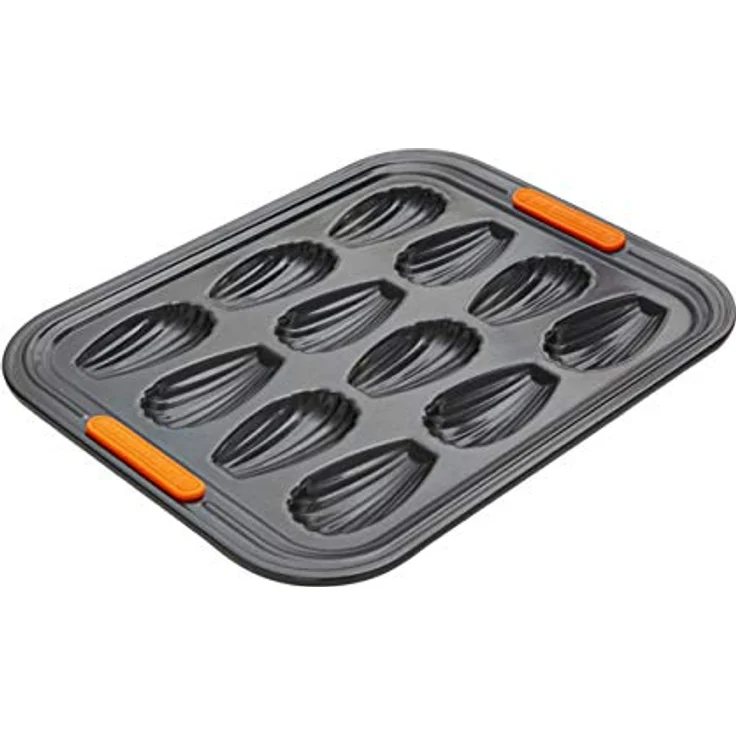 Le Creuset Antihaft Madeleine-Form, Für 12 Stück, PFOA-frei, Sauerteigbeständig, Aus Karbonstahl gefertigt, Anthrazit-Orange – Bild 2