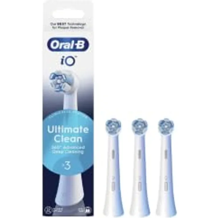 Oral-B iO Series Ultimate Clean Aufsteckbürsten, Original Rundköpfe, CrissCross-Borsten, Plaque-Entfernung, 3, Farbwechselnde Borsten