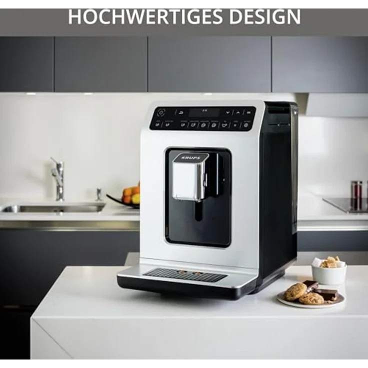 Krups EA891D Evidence Kaffevollautomat, Barista Quattro Force Technologie, 12 Kaffee-Variationen, 3 Tee-Variationen, One-Touch-Cappuccino Funktion metall – Bild 5