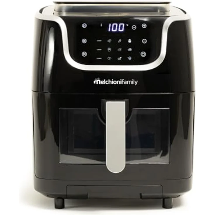 Melchioni Heißluftfritteuse Gioia 3in1 mit Dampf 6,5L, 1,3L Wassertank, Touch-Display 1700W, Schwarz – Bild 2