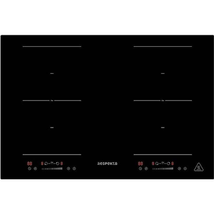 Respekta Rahmenloses Induktionskochfeld autark/Einbaukochfeld induktiv mit 4 Platten / 9 Leistungsstufen/Touch Control/Timer/Kindersicherung / 77 cm/in schwarz/KM 8800IF-28 – Bild 2