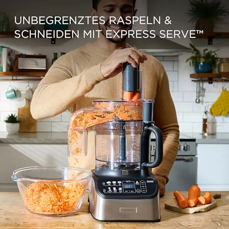 KENWOOD Kompakt-Küchenmaschine MultiPro OneTouch FDM73.480SS schwarz, 1000 W - 1,5L Mixer, 3L Arbeitsbehälter, integrierte Waage, Timer, spülmaschinenfest, Sicherheitsverriegelung, Ice Crush-Technologie – Bild 4