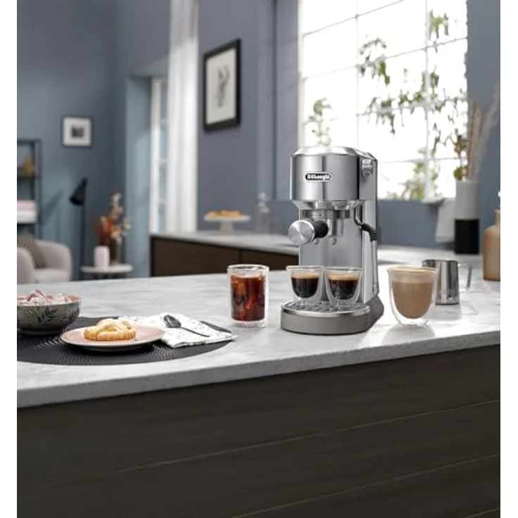 De'Longhi DEDICA DUO, Espressomaschine mit integriertem Milchaufschäumer, Metallic, für 2 Tassen, 4 Speicherplätze – Bild 7