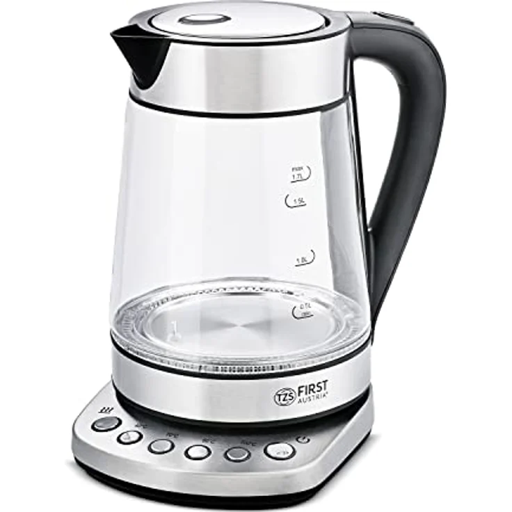 TZS First Austria Glaswasserkocher 1,7 L, mit Kalkfilter, 2200 Watt, Innenbeleuchtung, kabellos, Trockenkochschutz, 360° Grad Anschluss-Sockel – Bild 2