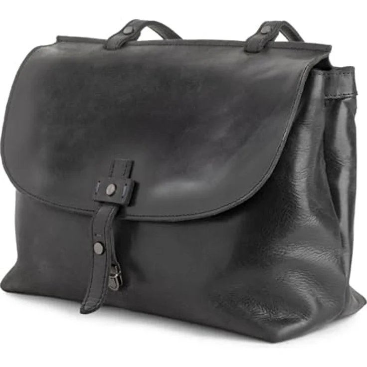 Harold's Aberdeen Shoulderbag L, hochwertige Umhängetasche aus Rindleder, schwarz, 33 x 10 x 25 cm – Bild 2