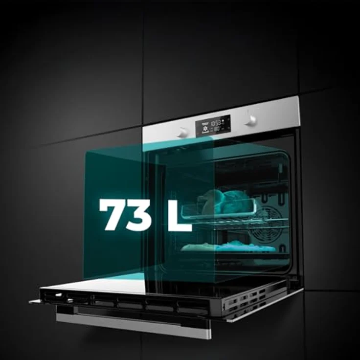 Cecotec Einbau-Backofen Pyrolyse Bolero Hexa P526000 Line, 73L, 2800W, 9 Funktionen, Touch-Display, Umluft-Modus, Vierfach-Glas-Tür, Kühlgebläse – Bild 3