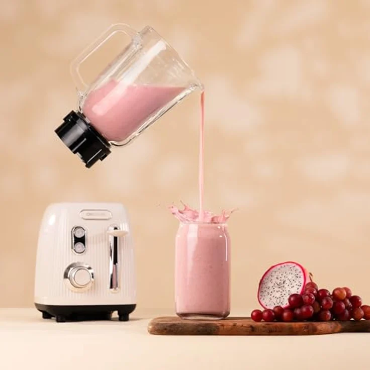 Cecotec Standmixer Retro Power Black Titanium RetroBeige, 1200W, 2 Geschwindigkeiten, 4-blättrige Titan-Klinge, 1,5L Krug, Vintage-Design in Beige – Bild 5