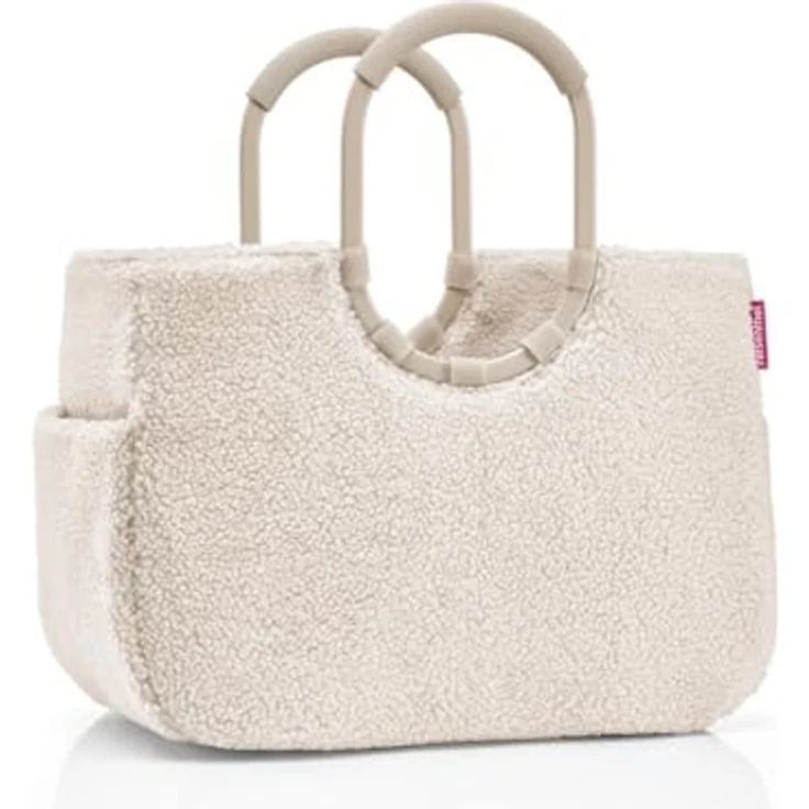 reisenthel loopshopper L, Einkaufstasche mit 25 Litern Volumen, farbe teddy sand, Beige, wasserabweisend, verstärkter Boden mit Standfüßen, inklusive Innentasche mit Reißverschluss – Bild 2