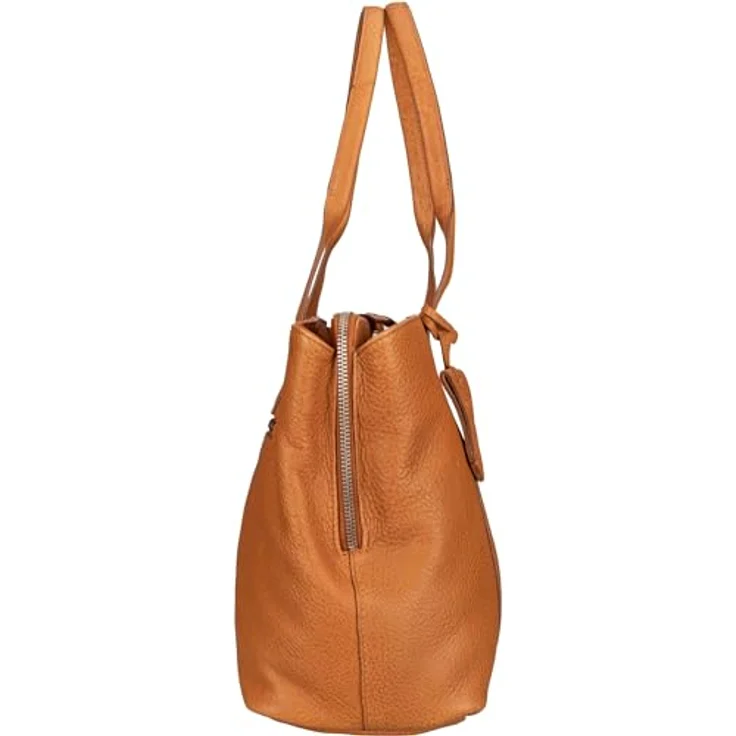 Burkely Shopper Soft Skylar, Einkaufstasche aus robustem Rindleder mit integriertem Laptopfach, schwarz – Bild 6