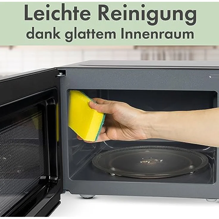 Bomann® Mikrowelle mit 20L Garraum & Garraumbeleuchtung | Microwave mit 6 Leistungsstufen | Microwellengerät mit 30-Min.-Timer | Microwelle mit Ø24,5 cm Drehteller | 700W | MW 6014 CB schwarz – Bild 4